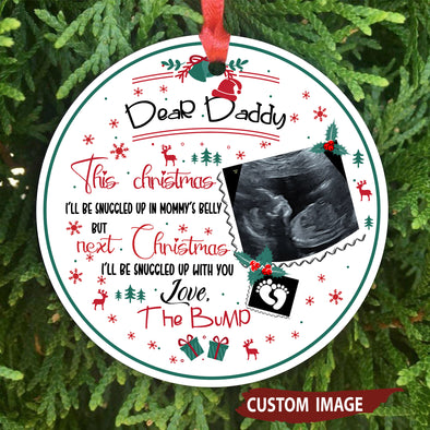 Personalized This Christmas 2021 I'll Be Snuggled Up Two Side Ornament Gift For Dad - Mc