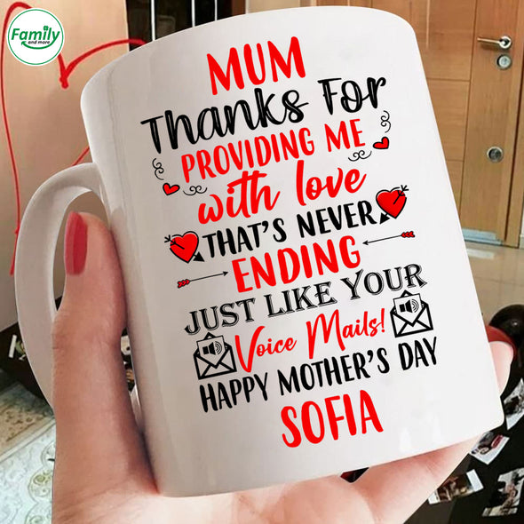 Happy Mother's Day Mum Thanks for providing me Mugs