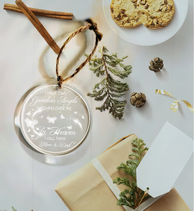 Gift For Mom & Dad I Have Two Guardian Angels Watching Over Me Ornament - Mc