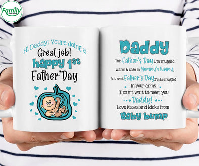 Daddy Love Kisses and Kicks From Baby bump-mc Mugs