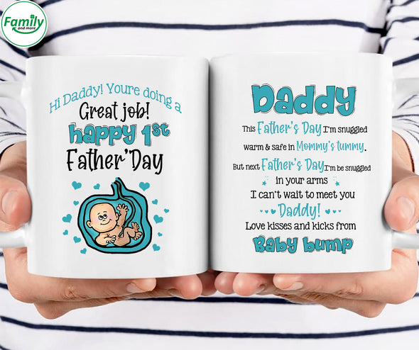 Daddy Love Kisses and Kicks From Baby bump-mc Mugs