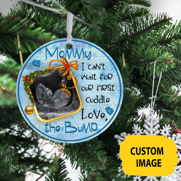 Personalized This Christmas 2021 I'll Be Snuggled Up Two Side Ornament Gift For Mommy I Can't Wait For Our First Cuddle - pp