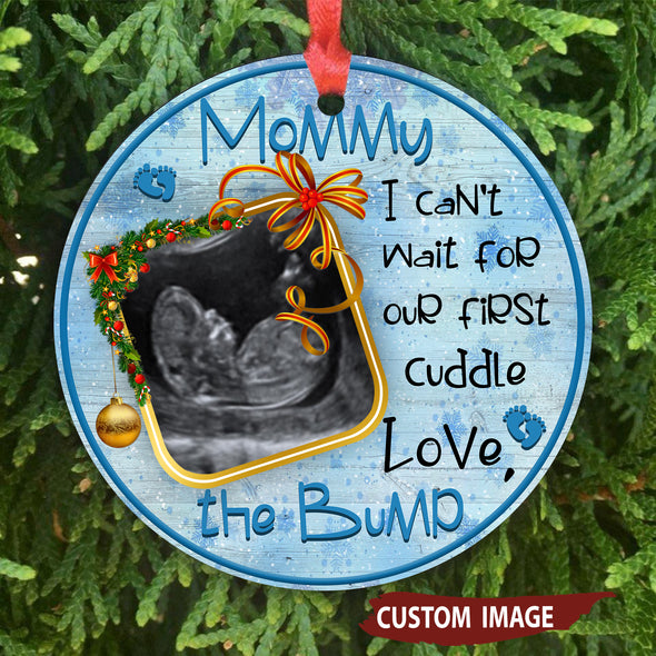 Personalized This Christmas 2021 I'll Be Snuggled Up Two Side Ornament Gift For Mommy I Can't Wait For Our First Cuddle - pp