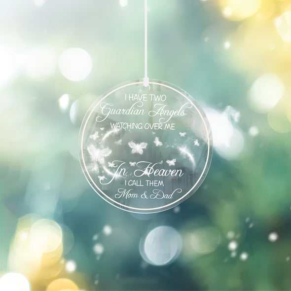 Gift For Mom & Dad I Have Two Guardian Angels Watching Over Me Ornament - Mc