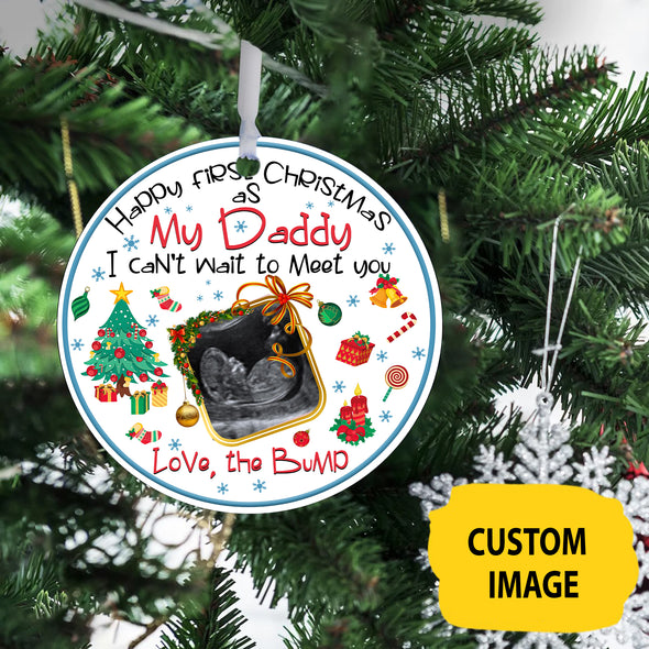 Personalized This Christmas 2021 I'll Be Snuggled Up Two Side Ornament Gift For Daddy I Can't Wait To Meet You - pp