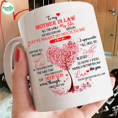 Happy Mother's Day Mother in Law Heart Tree Mugs