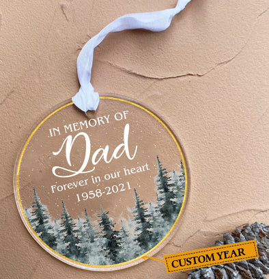 Personalized Gift For Dad In Memory Of Dad Forever In Our Heart Ornament - Mc - 2908218