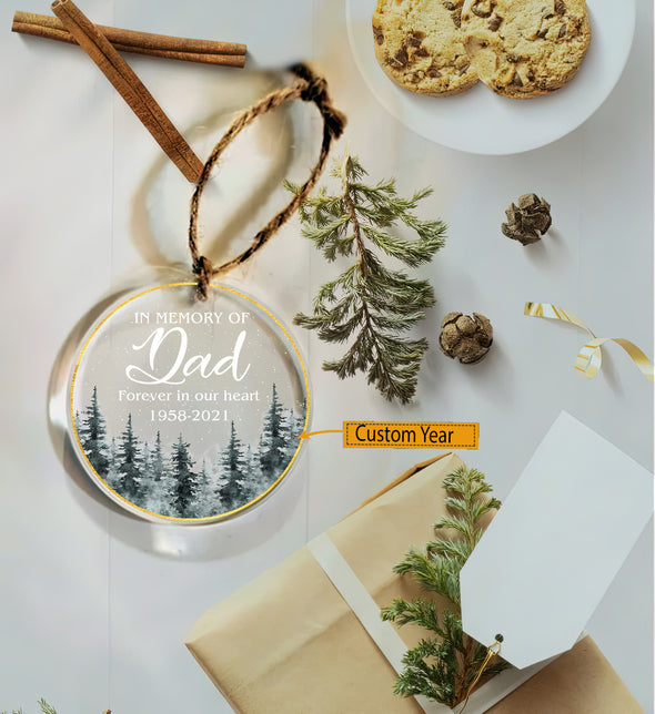 Personalized Gift For Dad In Memory Of Dad Forever In Our Heart Ornament - Mc - 2908218