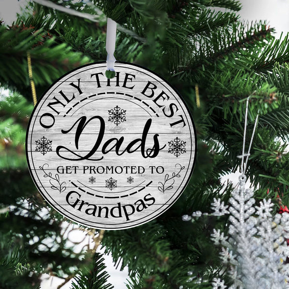Personalized Gift For Dads Only The Best Get Promoted To Grandpa Ornament - Mc