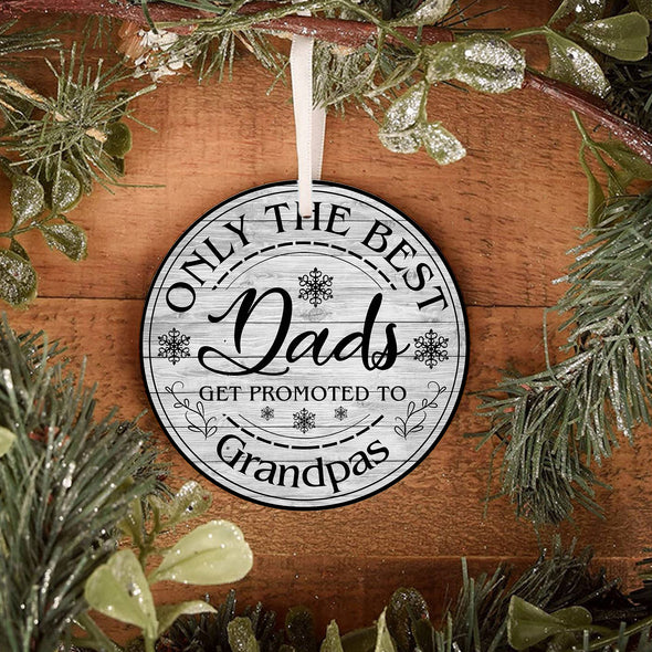 Personalized Gift For Dads Only The Best Get Promoted To Grandpa Ornament - Mc