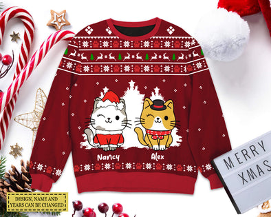 Personalized Gift For Cat Lovers, Meow You A Merry Christmas Christmas Ugly Sweater LHT-TS251122