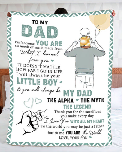 Copy of Dear Daddy My Dad Little Girl My Loving Father-nt Fleece Blanket