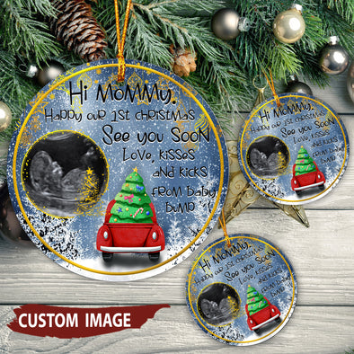 Personalized This Christmas 2021 I'll Be Snuggled Up Two Side Ornament Gift For Mommy See You Soon - Mc