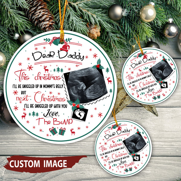 Personalized This Christmas 2021 I'll Be Snuggled Up Two Side Ornament Gift For Dad - Mc