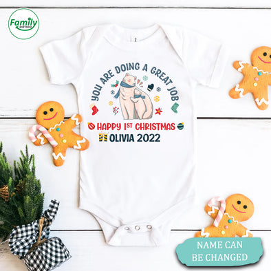 Gift For Mommy or Daddy Happy 1st Christmas Onesie - NT - HB2009223