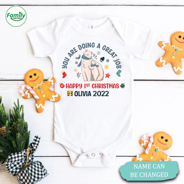 Gift For Mommy or Daddy Happy 1st Christmas Onesie - NT - HB2009223