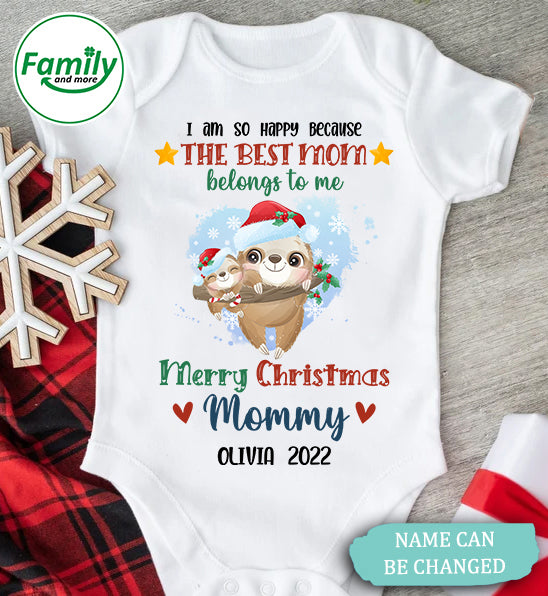 Personalized Gift For Mommy The Best Mom Belongs To Me Baby Onesie - NT - HB1110223