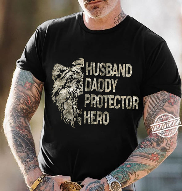 Husband Daddy protector Hero-nk Premium Fit Mens Tee