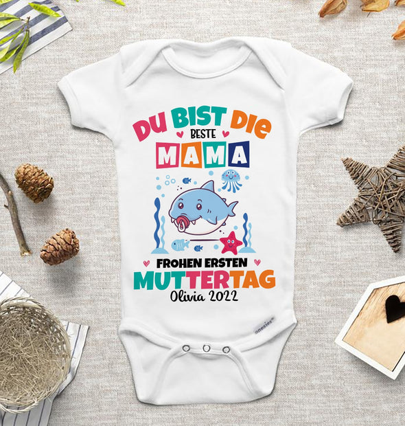 Du Bist Die Beste Mama Frohen Ersten Baby Onesie - AD05043