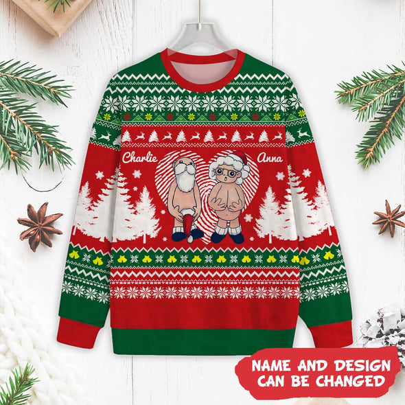 Personalized Gift For Couple Funny Santa Christmas Ugly Sweater_NT_HB1111225