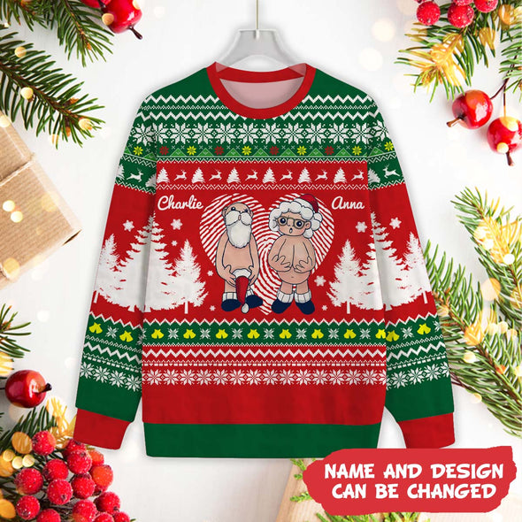 Personalized Gift For Couple Funny Santa Christmas Ugly Sweater_NT_HB1111225