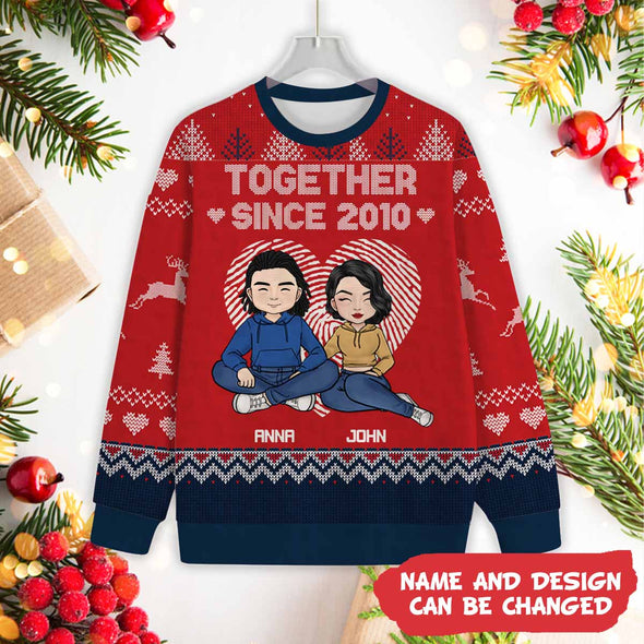 Personalized Gift For Couple Together Since Christmas Ugly Sweater_NT_HB1711224