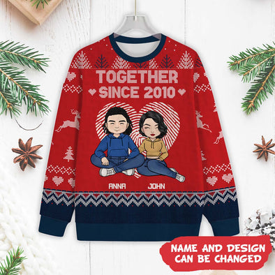 Personalized Gift For Couple Together Since Christmas Ugly Sweater_NT_HB1711224