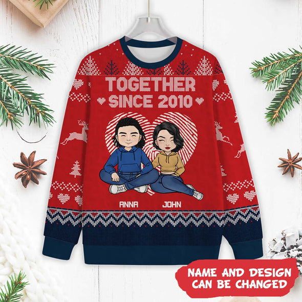 Personalized Gift For Couple Together Since Christmas Ugly Sweater_NT_HB1711224
