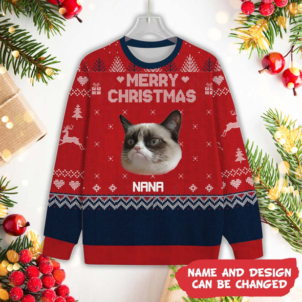 Personalized Gift For Dog/ Cat Lover Custom Photo Christmas Ugly Sweater_NT_HB2211222