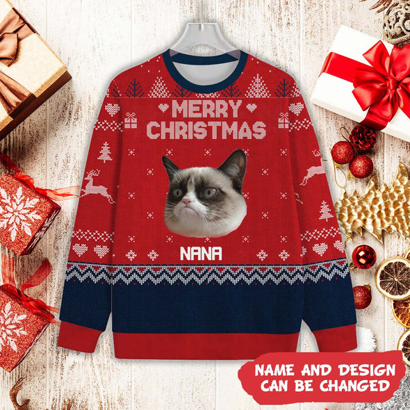 Personalized Gift For Dog/ Cat Lover Custom Photo Christmas Ugly Sweater_NT_HB2211222