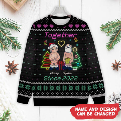 Personalized Gift For Couple, Anniversary Gifts, Together Since Christmas Ugly Sweater NT-HB-251122