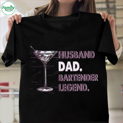 Husband Dad Bartender Legend-nk Classic T-Shirt