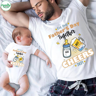 Father's Day Together Cheers 2021-nk Baby Onesie