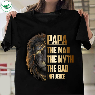 Papa The Man The Myth The Bad Influence-nk Premium Fit Mens Tee