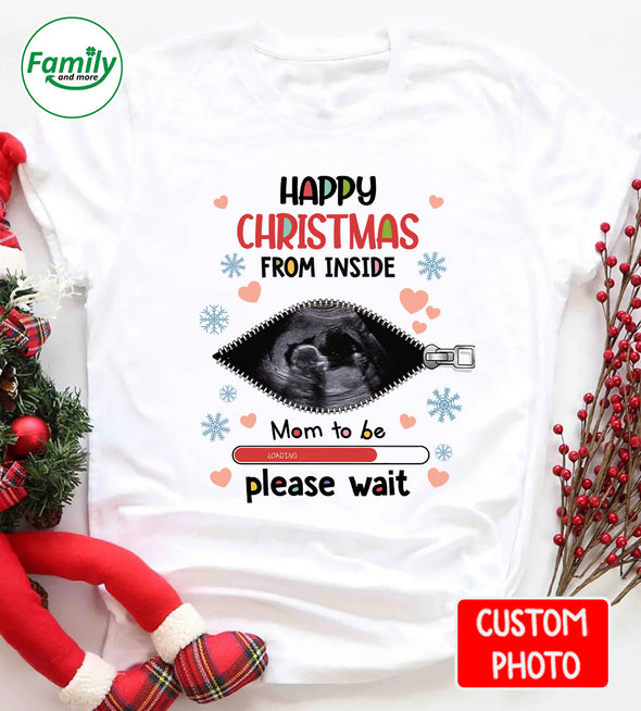Personalized Gift For Future Mommy Happy Christmas From Inside T-Shirt - NT- HB1909222