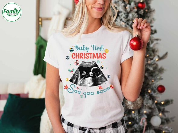 Personalized Gift For Future Mommy Baby First Christmas T-Shirt - NT- HB2009222