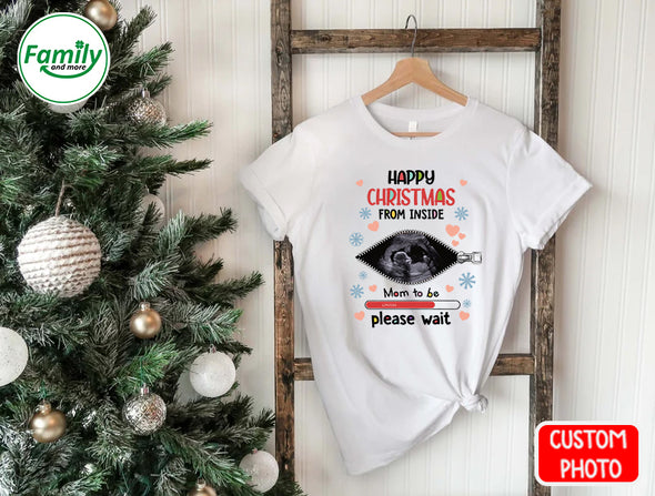 Personalized Gift For Future Mommy Happy Christmas From Inside T-Shirt - NT- HB1909222