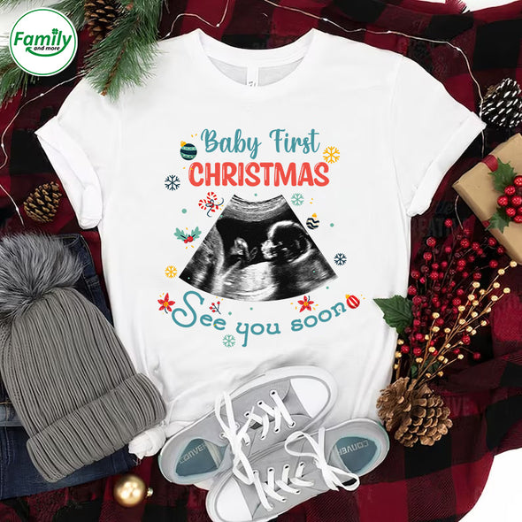 Personalized Gift For Future Mommy Baby First Christmas T-Shirt - NT- HB2009222