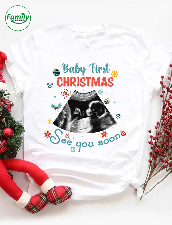 Personalized Gift For Future Mommy Baby First Christmas T-Shirt - NT- HB2009222